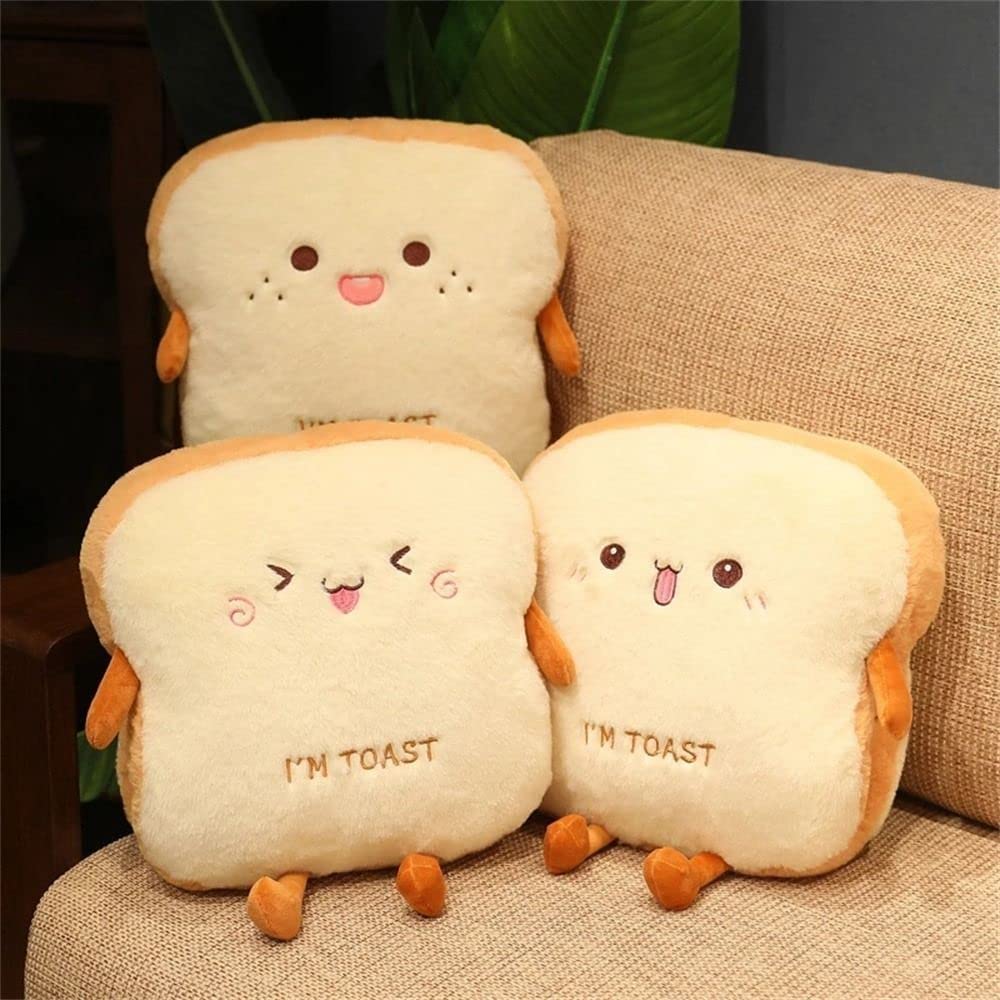 Adorable Toast Sliced Bread Plush Pillow - Soft Food-Shaped Couch Cushion for Home Decor, Bedroom & Living Room | Perfect for Cozy Naps, Anime Lovers & Kawaii Room Decoration