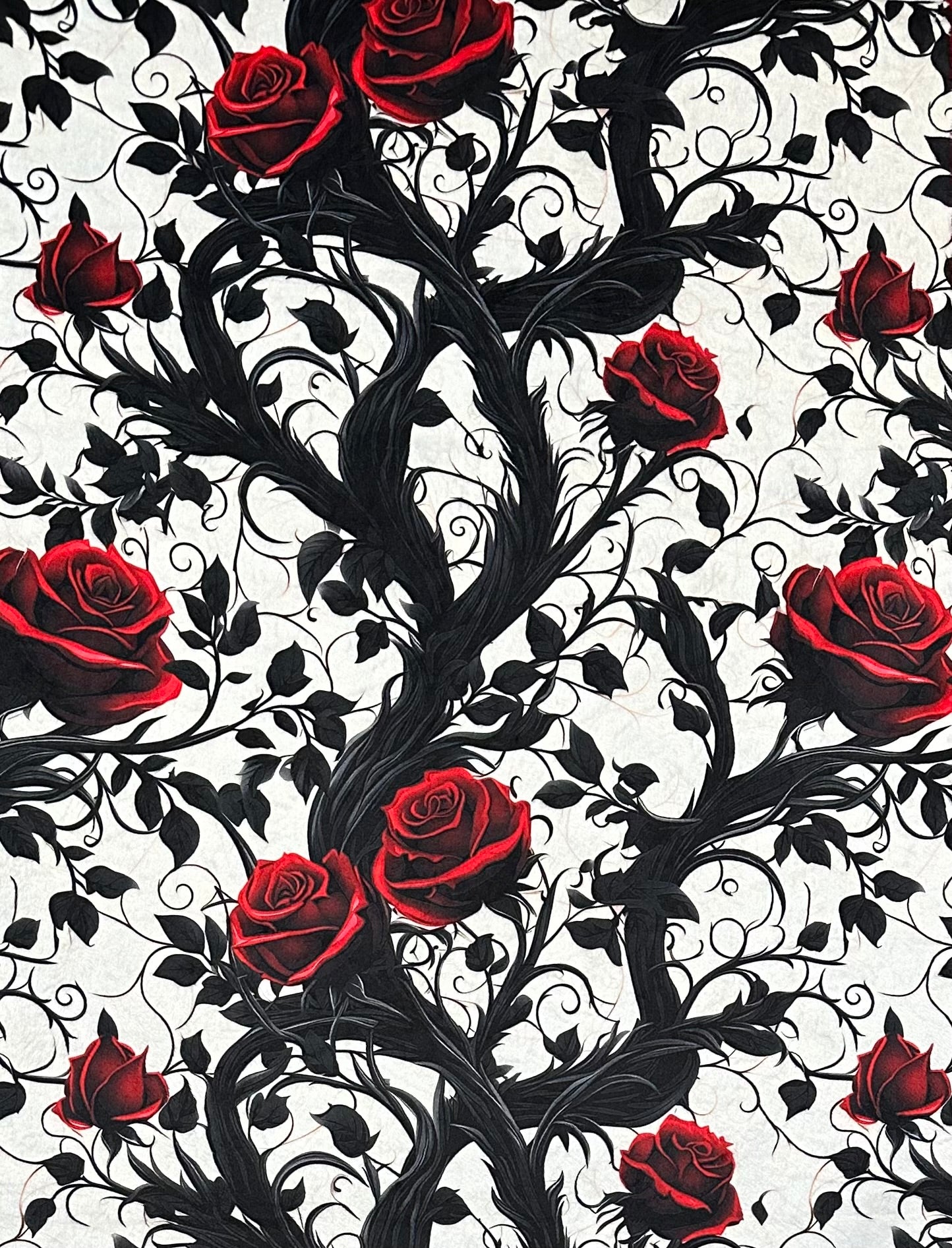 Gothic Red Roses on Cardinal Luxe Large 54x79 Minky Blanket - Soft Plush Throw for Bed, Couch & Home Decor - Perfect for Gothic Style Bedroom, Living Room & Gift Giving