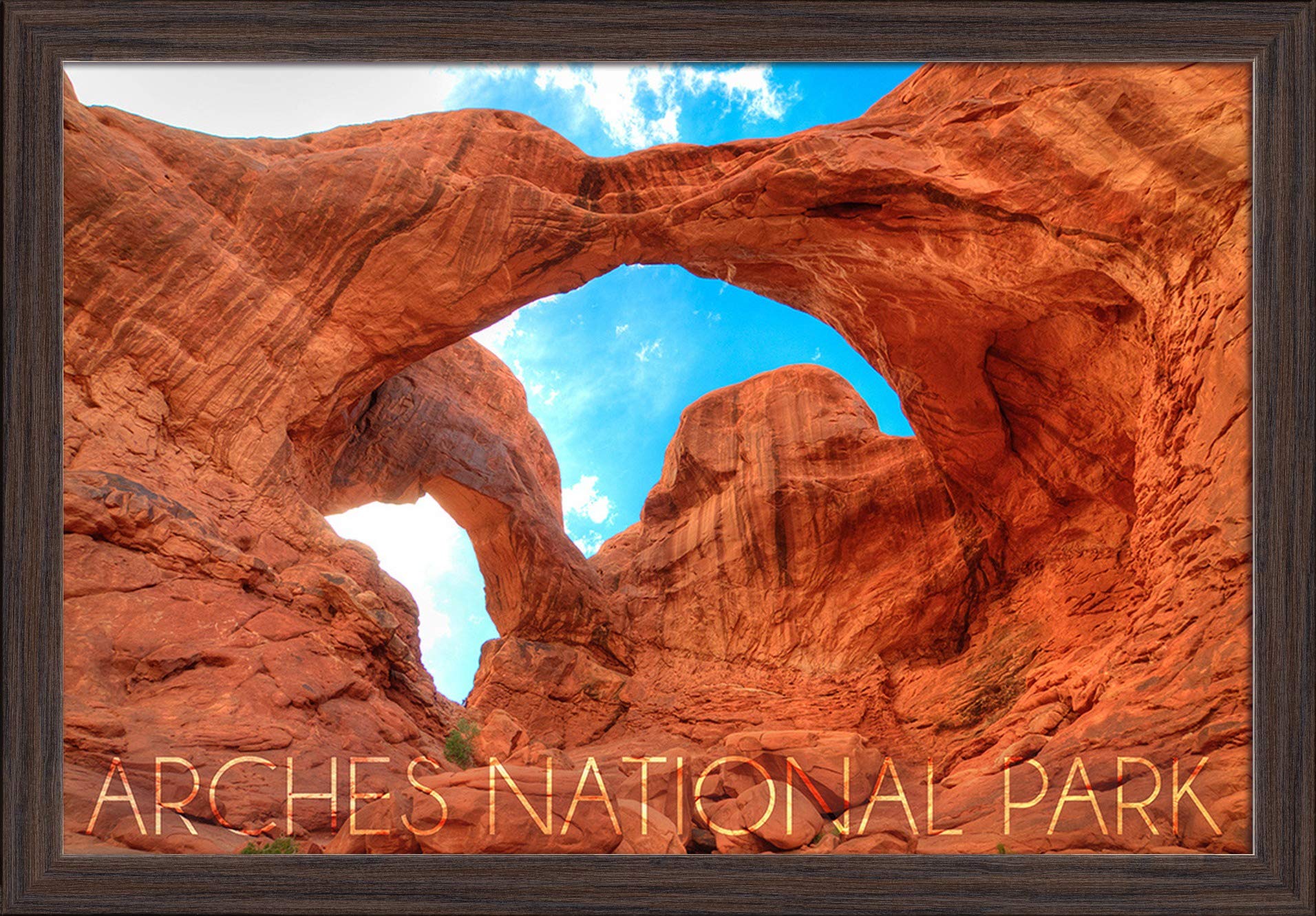 16x24 Arches National Park Utah Landscape Giclee Fine Art Print - Recycled Wood Frame in Espresso Brown - Perfect for Home, Office & Gallery Wall Decor