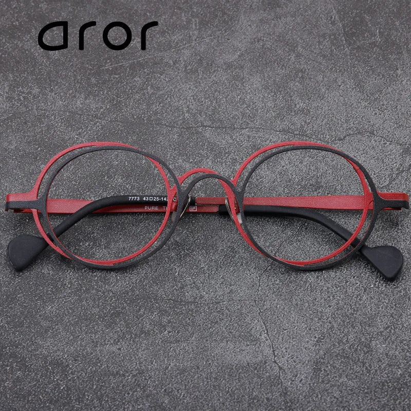 Aror Unisex Full Rim Oval Round Titanium Eyeglasses Frame 47773 - Lightweight Durable Glasses for Work, Reading & Fashion