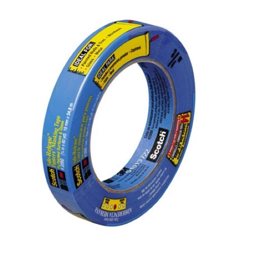 3M 09171 1 Inch Blue Painter's Tape - High Adhesion Masking Tape for Walls, Wood, Glass - Perfect for Home Painting Projects, DIY Crafts & Wall Decorations