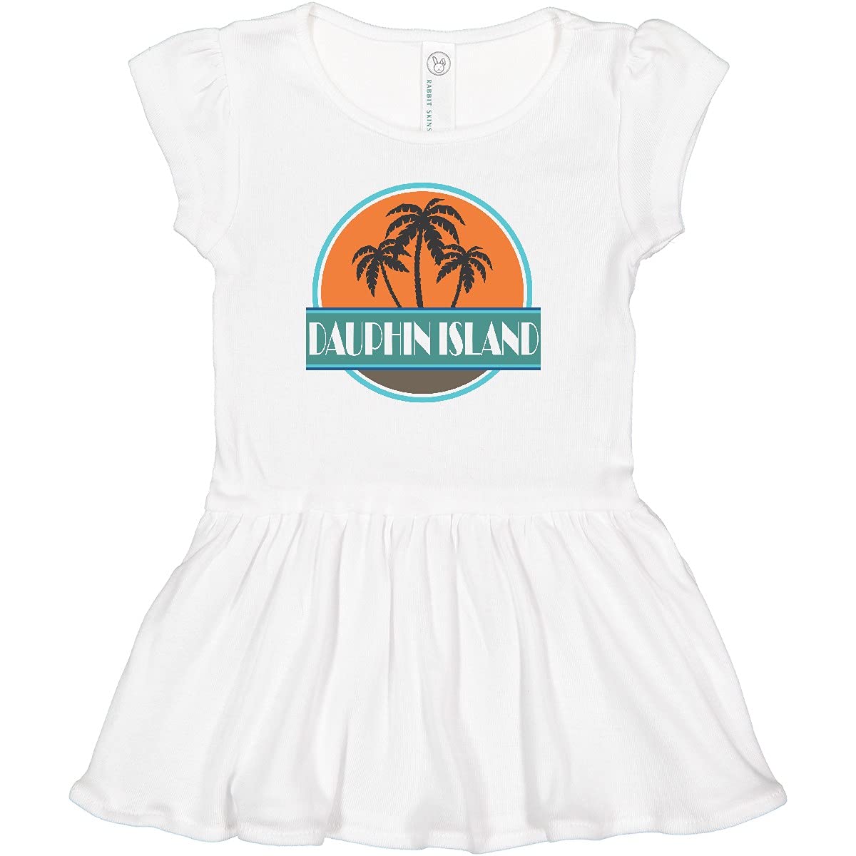 Inktastic Dauphin Island Alabama Vacation Infant Dress - Cute Baby Girl Outfit for Beach, Summer & Family Trips