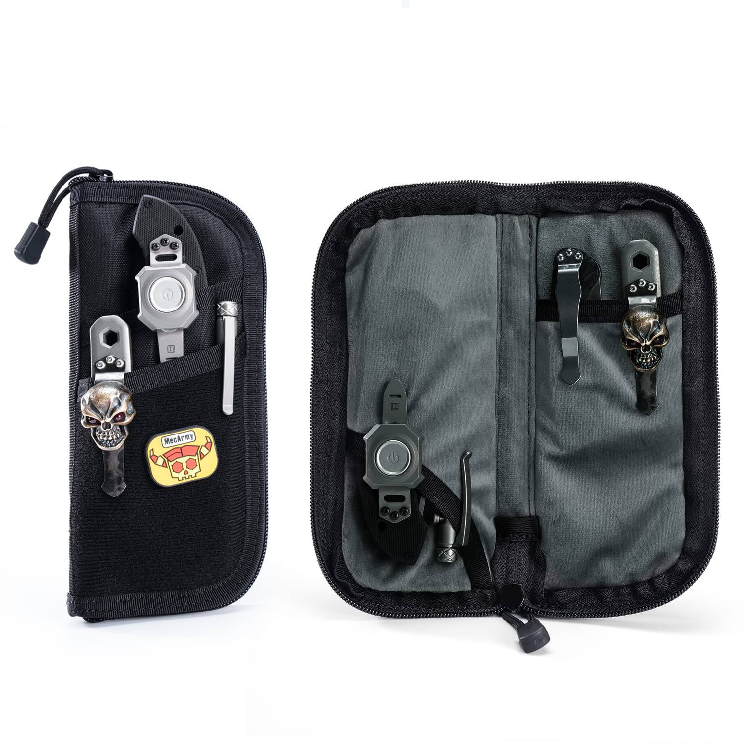 VIPERADE VE7 Men's EDC Pocket Organizer - 4-Pocket Utility Pouch with DIY Patches, Compact Tool Bag for Everyday Carry Gear (Black) - Perfect for Work, Hiking, Camping & Tactical Use