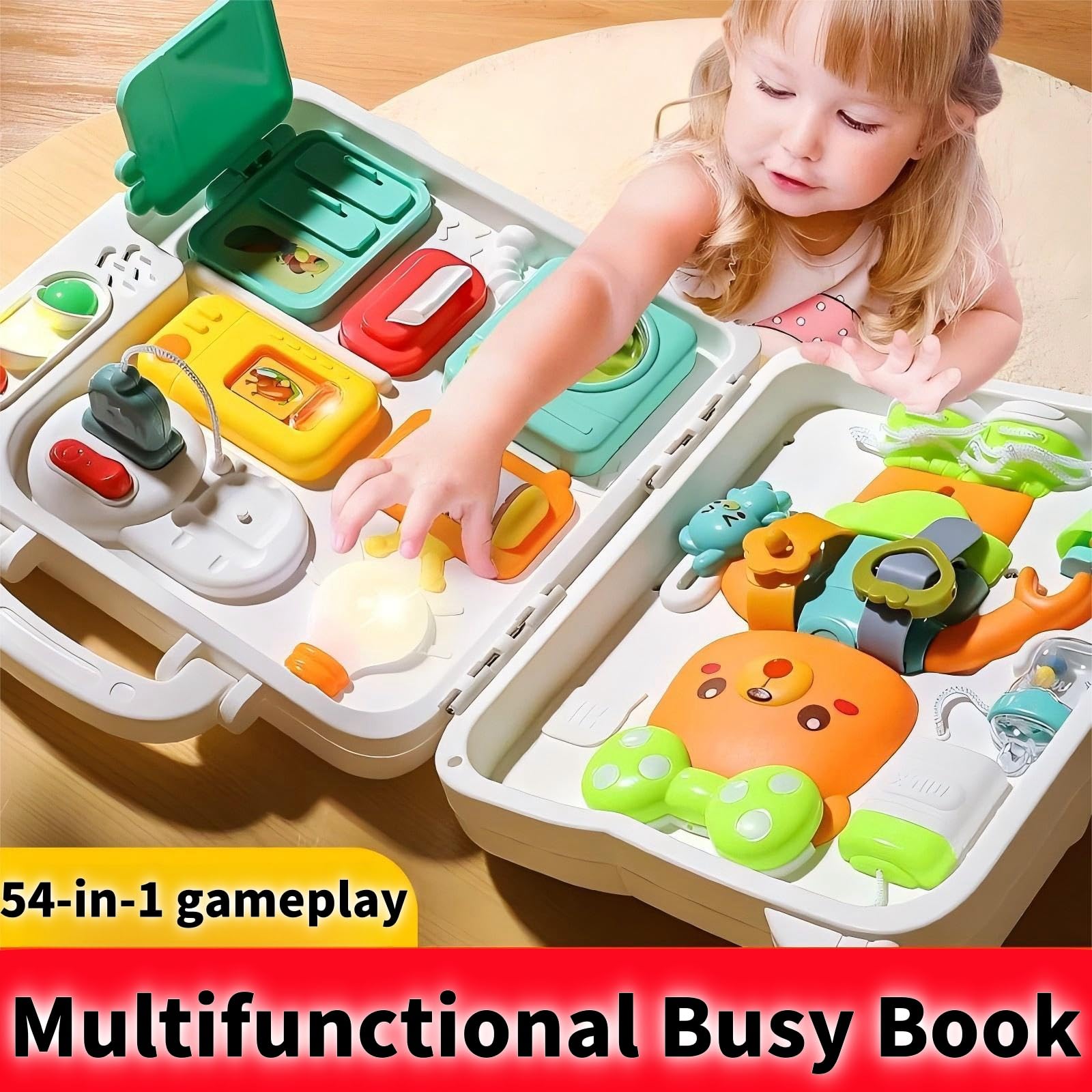 Montessori Toys for 1 Year Old Baby - Sensory Busy Board for Toddlers 1-3 Years | Educational Learning Toys 12-18 Months | Airplane Themed Toddler Toys for Boys & Girls - Perfect Birthday Gift for Sensory Play & Early Childhood Development