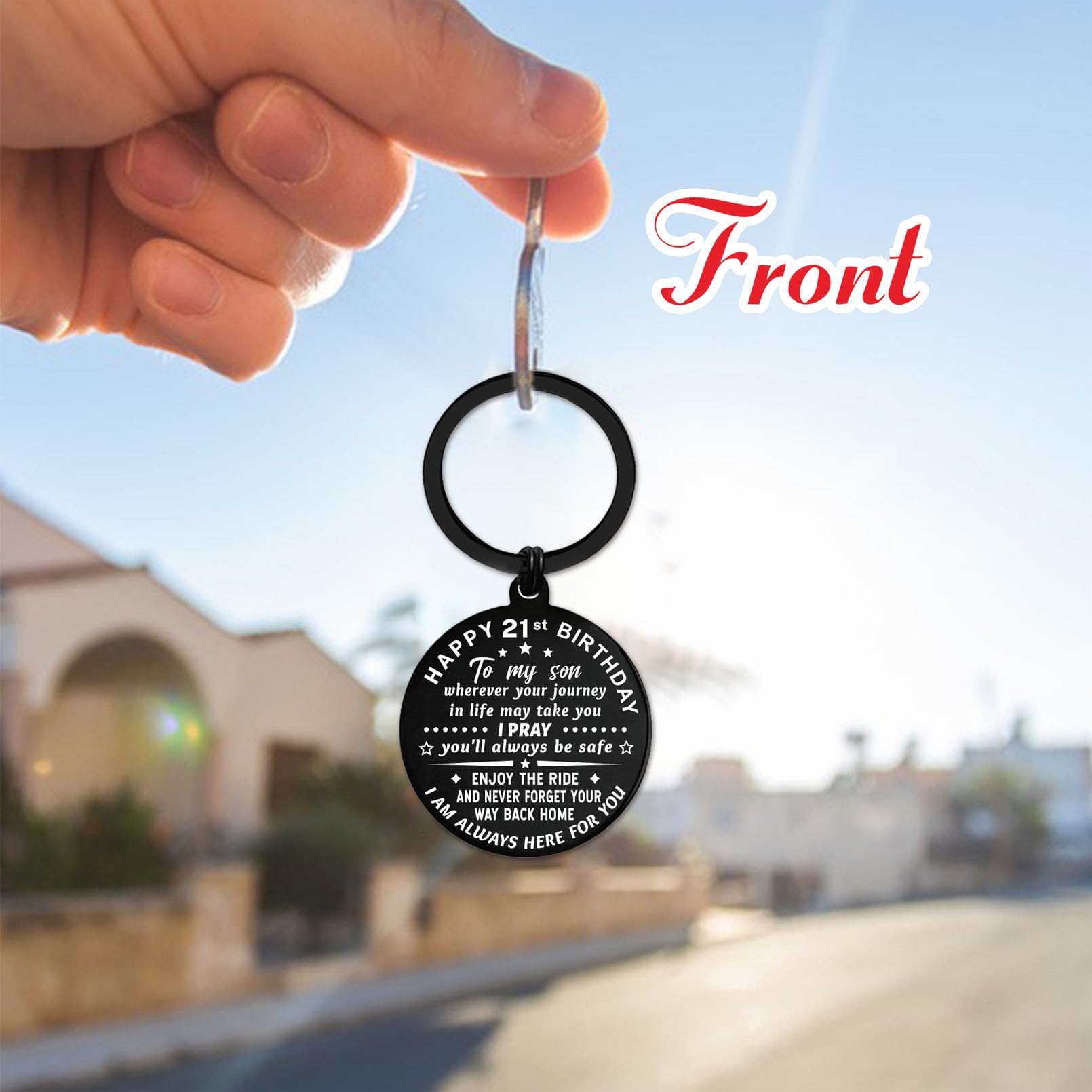 ENGZHI 21st Birthday Gifts for Men - Metal Keychain for Son, Grandson & Young Adults | Unique 21 Year Old Boy Birthday Present | Perfect for Graduation, College Dorm & Coming of Age Celebrations