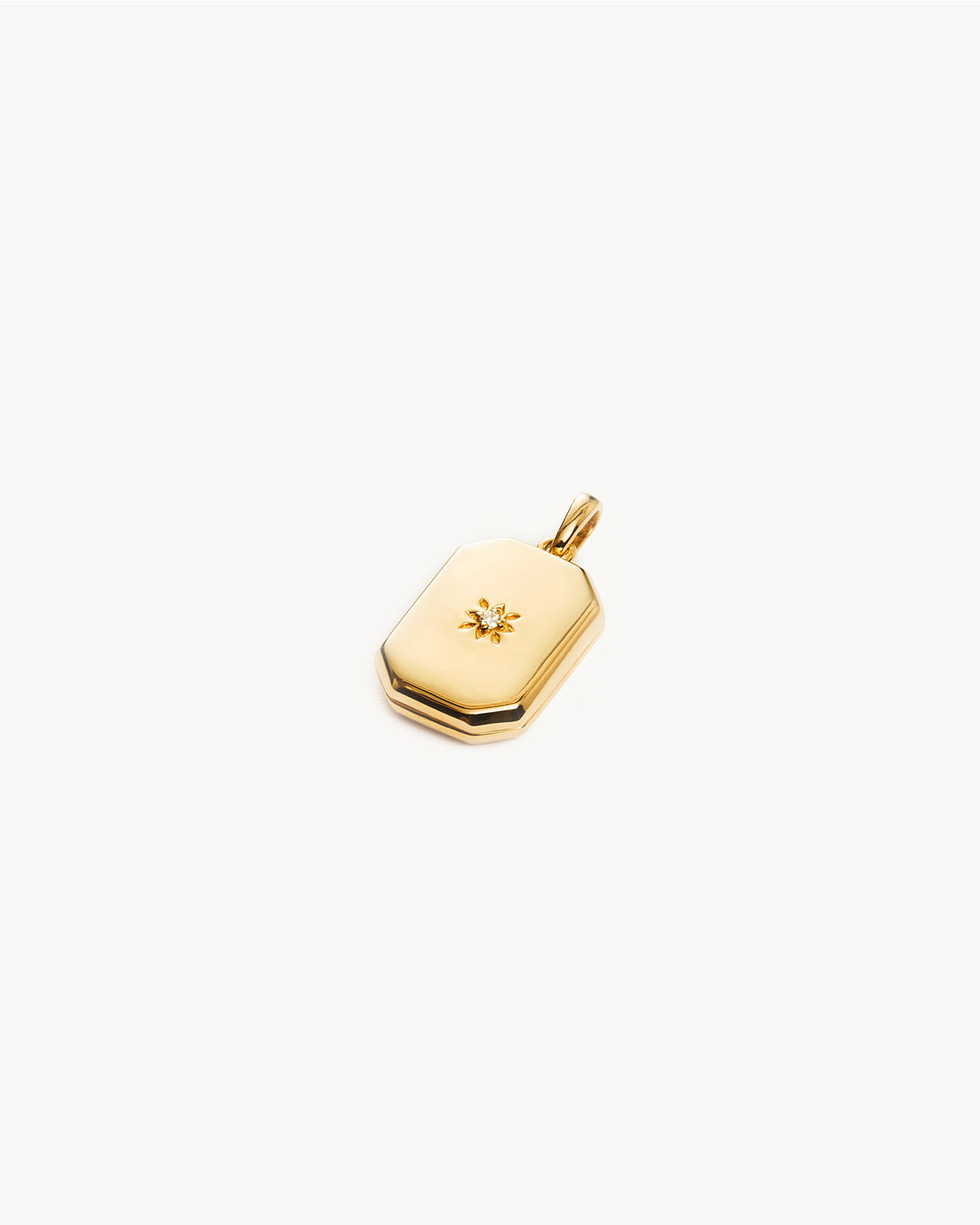14K Solid Gold Rectangular Diamond Lotus Locket Pendant Necklace - Elegant Jewelry Gift for Women, Perfect for Valentine's Day, Anniversary & Special Occasions