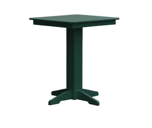 A & L Furniture Square Bar Table with FREE 2 Umbrella Holes - Outdoor Patio Dining & Backyard Entertaining