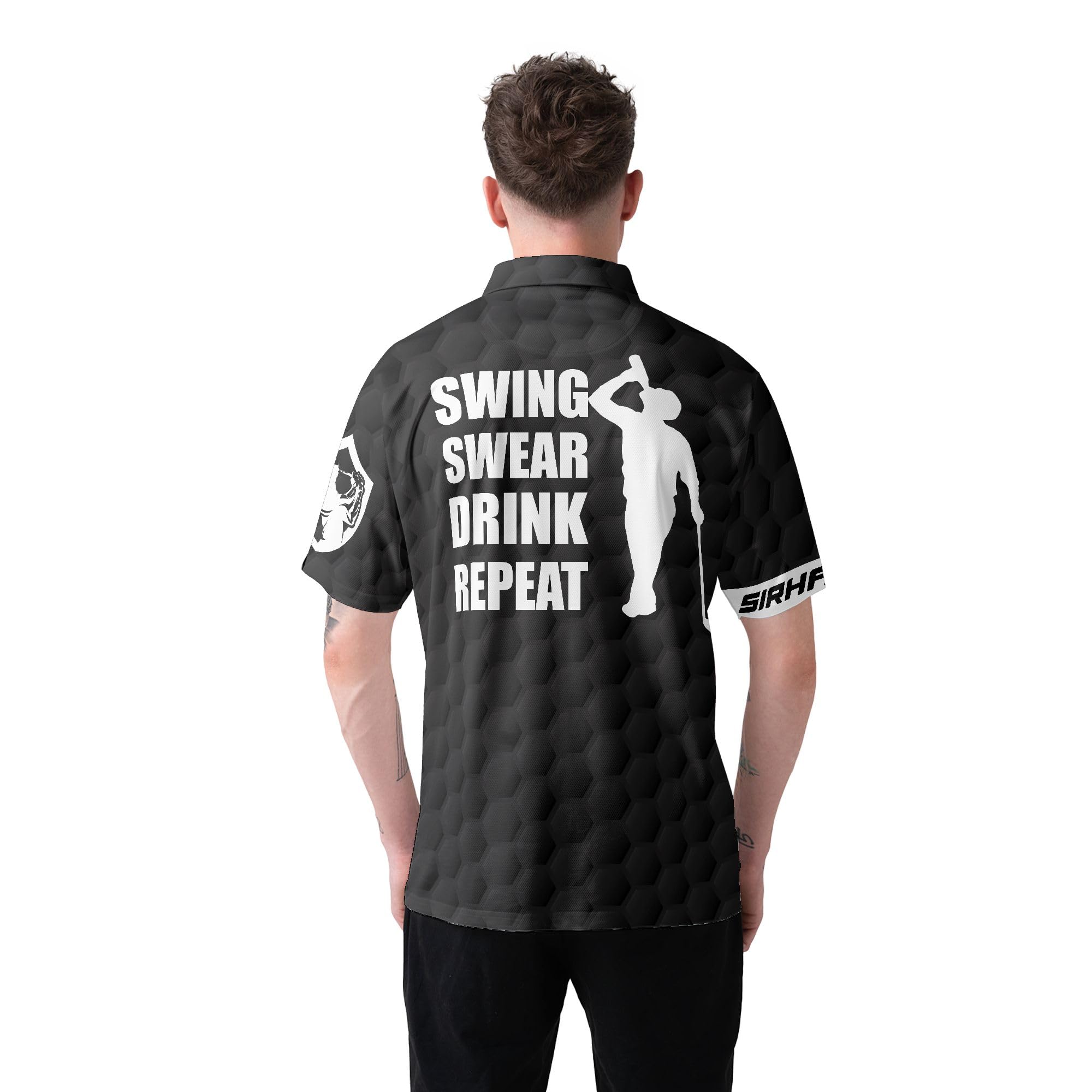 Custom Golf Polo Shirts for Men with Club & Flag Design - Breathable Short Sleeve Performance Shirt for Golfing & Casual Wear | HYPERFAVOR