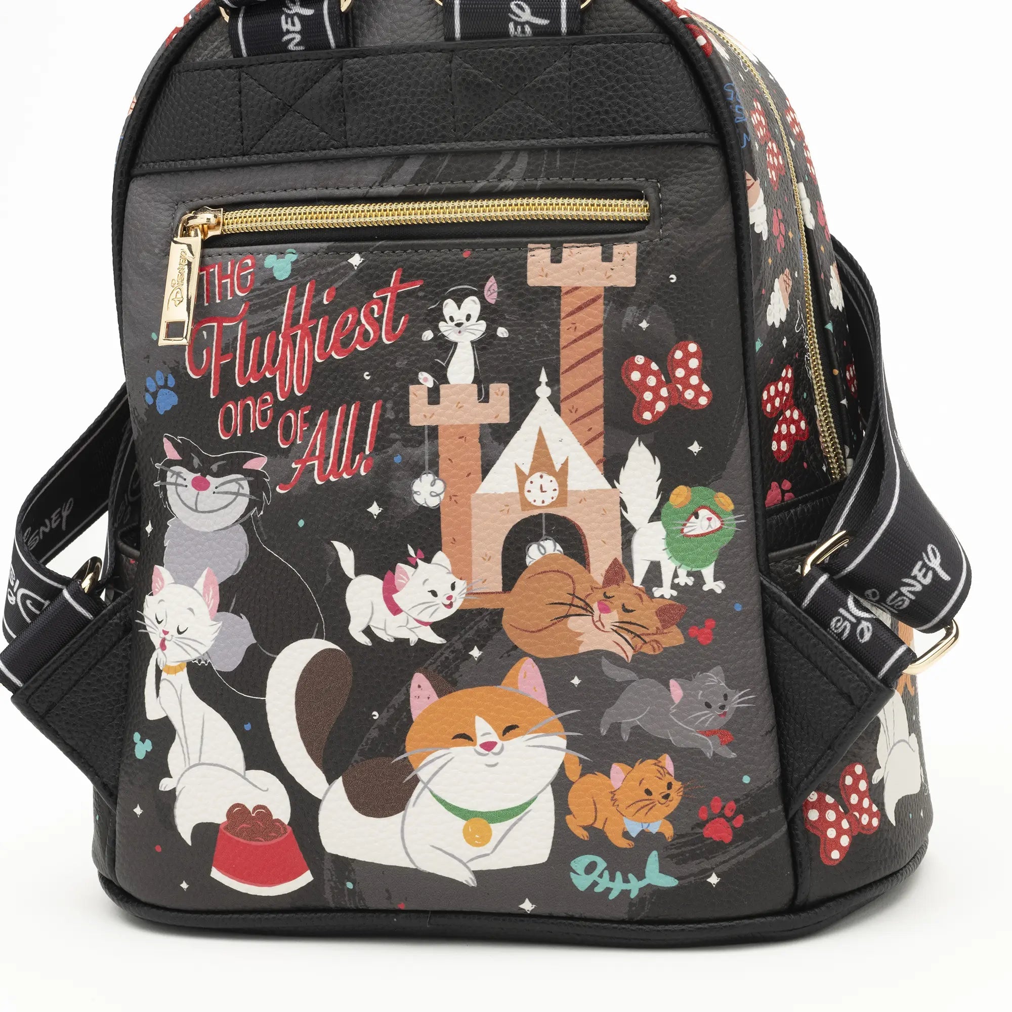 Disney WondaPop 11 Vegan Leather Mini Backpack for Women - Cute Cat Design Fashion Purse for Daily Use, Travel & School Accessories