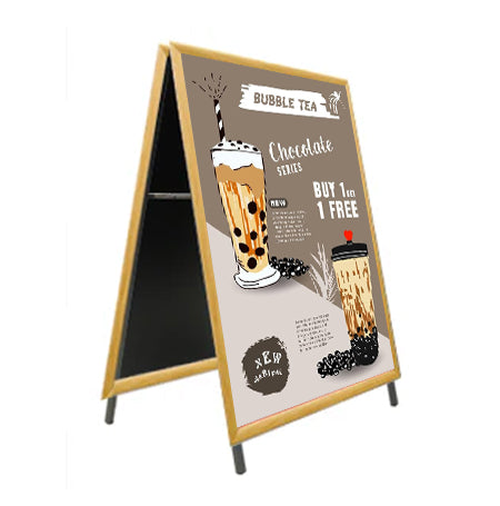 24x30 A-Frame Wooden Snap Sign Holder - 1 1/4 Inch Wide Frame for Outdoor Events, Retail Displays & Restaurant Menus