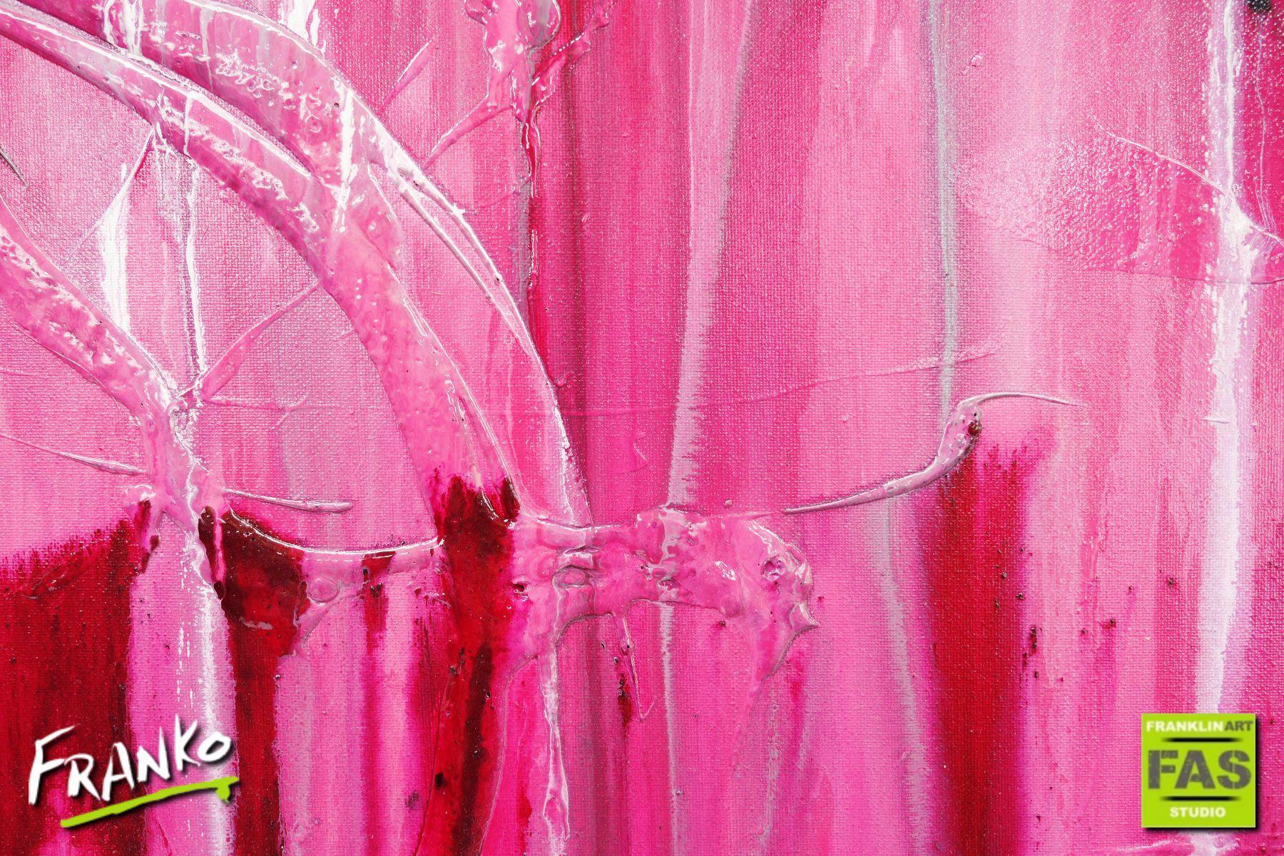 140cm x 100cm Pink Abstract Canvas Painting - Modern Wall Art for Living Room, Bedroom & Office Decor | Magenta Urge Collection