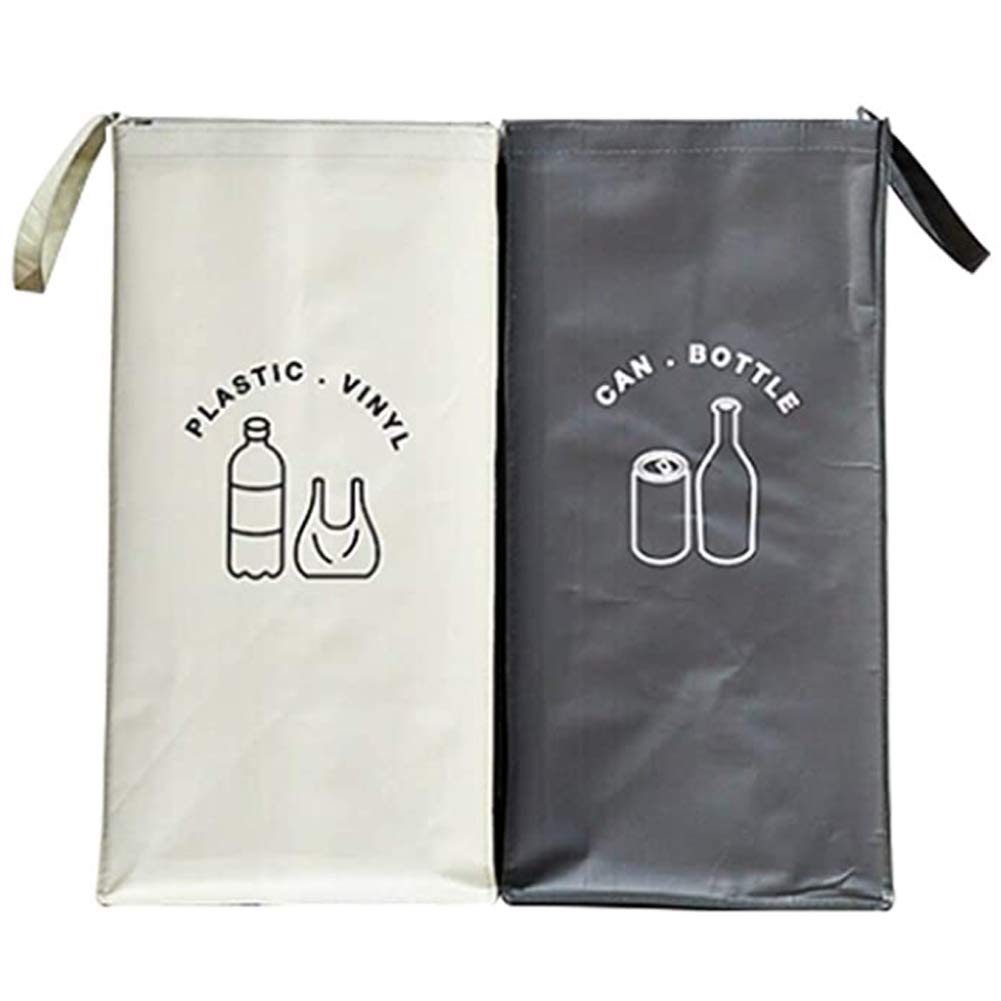 Eco-Friendly 2-Pack Colorful Recycling Bin Bags for Kitchen Waste Sorting - Waterproof Compartment Trash Bins Organizer for Home, Office & Outdoor Use