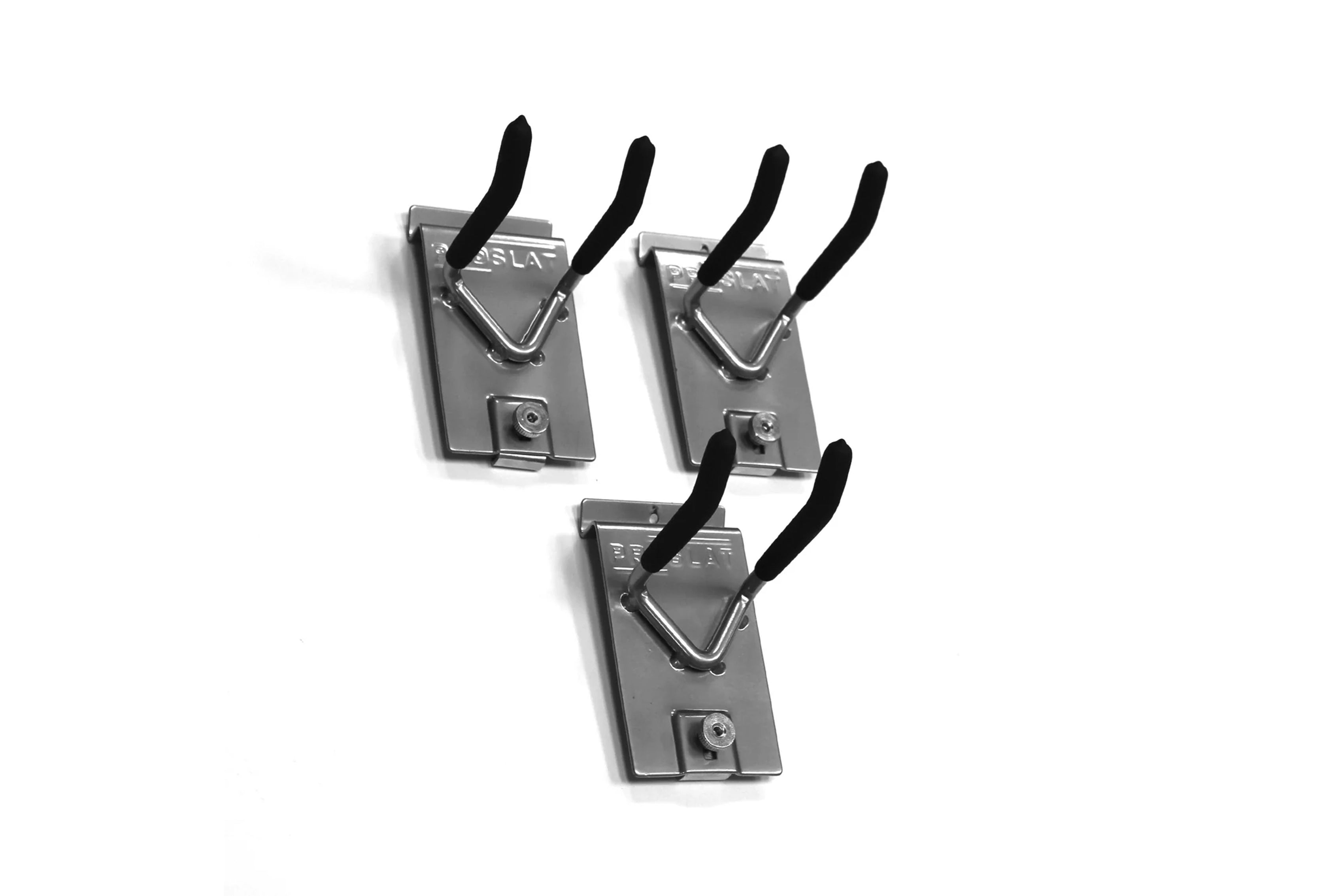 ProSlat Slatwall Double 4 Hook Set of 3 - Heavy Duty Wall Mount Storage Hooks for Garage, Retail Stores & Home Organization