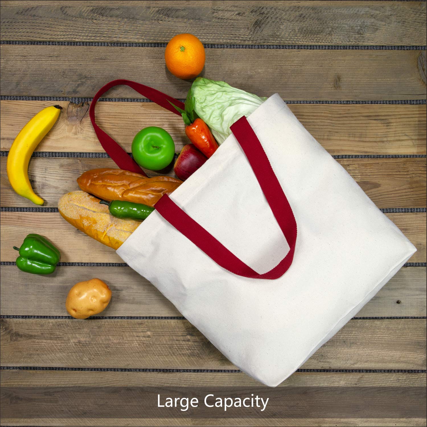 TOPDesign 2-Pack Magnetic Snap Canvas Tote Bags - Reusable Eco-Friendly Grocery Shopping Bags for DIY Custom Designs | Perfect for Farmers Market, Beach Trips & Everyday Use