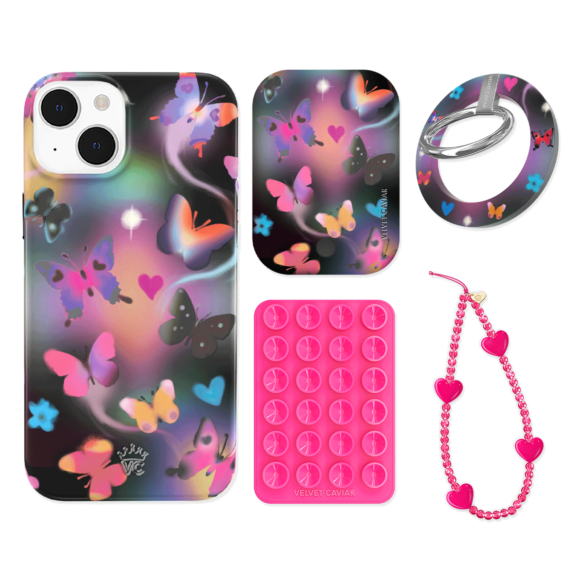 Aurora Butterfly iPhone Case with Grip - Stylish & Secure Phone Cover for iPhone 13/14/15 Pro Max - Perfect for Everyday Use, Travel & Outdoor Activities