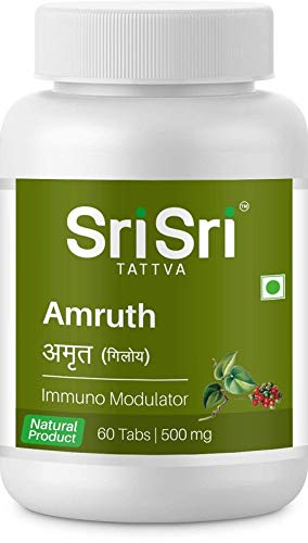Sri Sri Tattva Ayurveda Amruth 500mg - 60 Tablets (Pack of 4) | Herbal Immunity Booster & Stress Relief Supplement | Supports Overall Wellness for Daily Use
