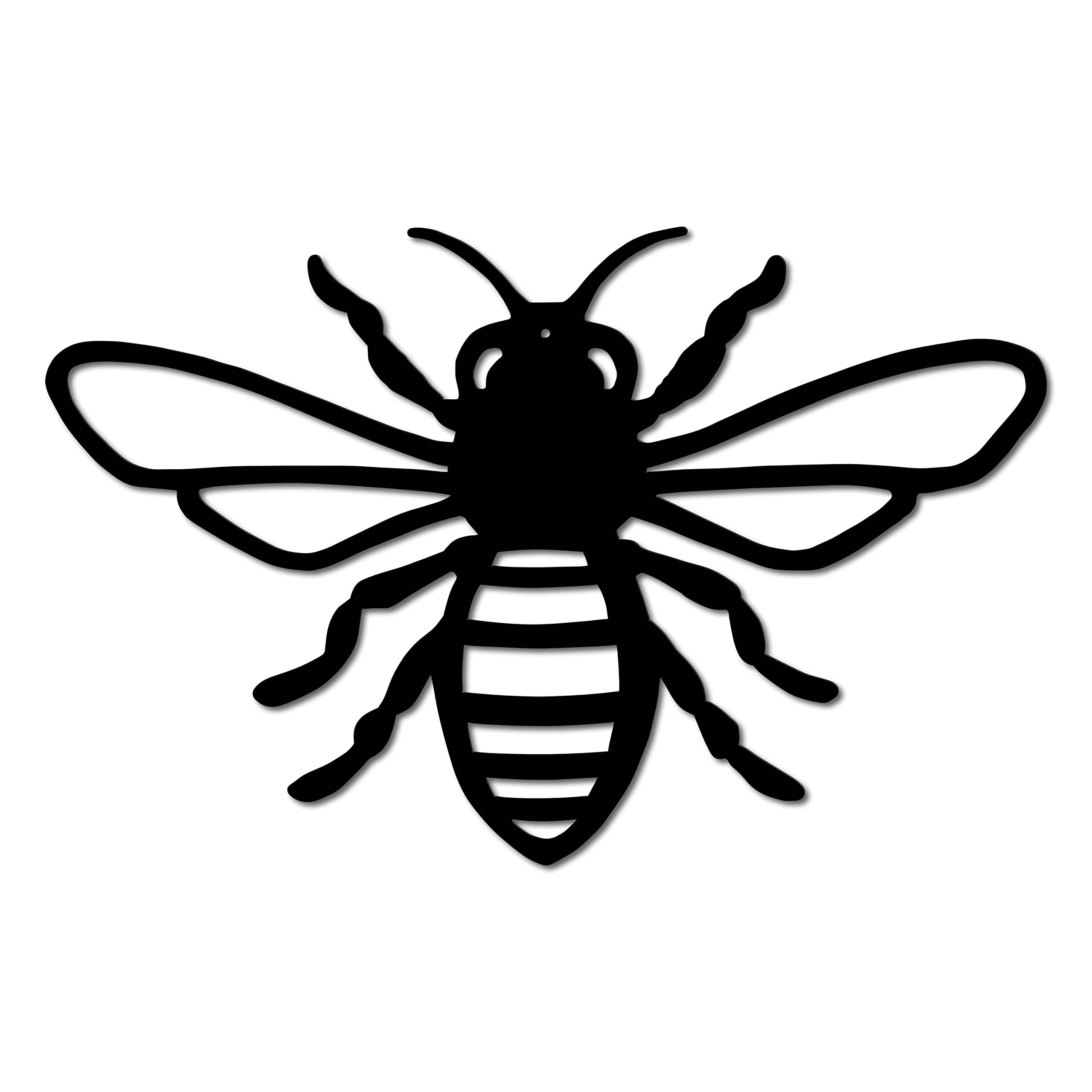 Black Honey Bee Metal Garden Sign - 12