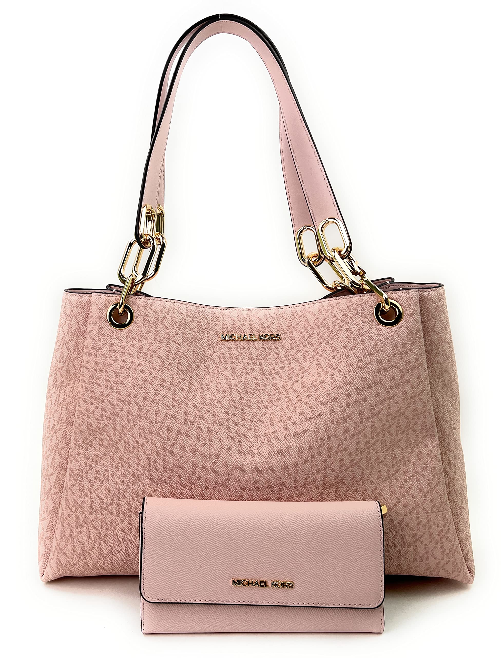 Michael Kors Trisha Large Shoulder Bag Tote Purse for Women with Matching Trifold Wallet - Perfect for Work, Travel & Everyday Use