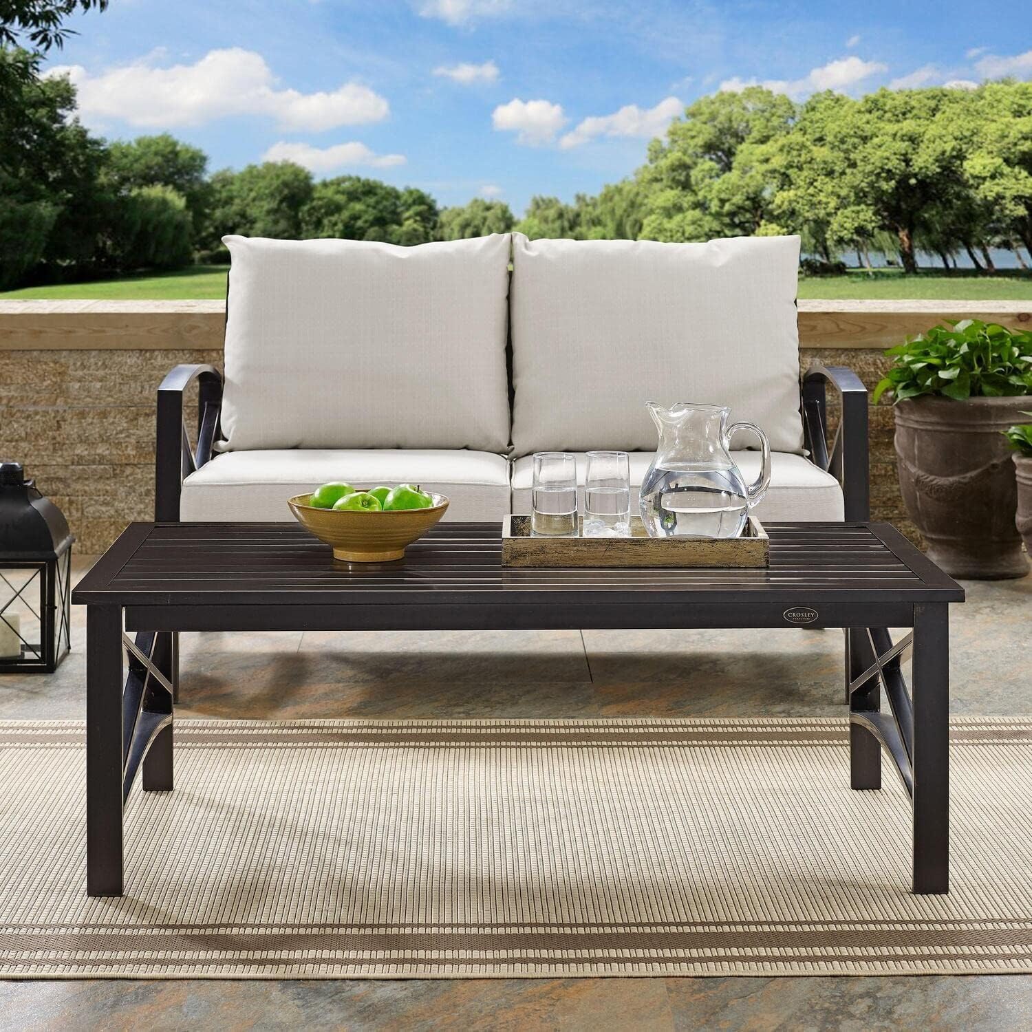 Island Oasis Outdoor Metal Coffee Table - 26.5