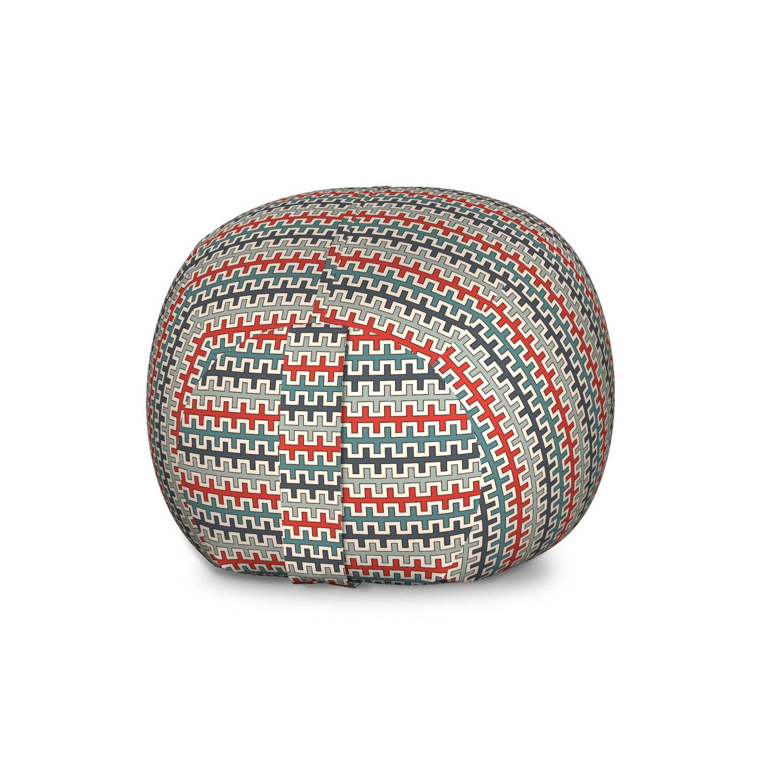 Ambesonne Retro Geometric Storage Toy Bag Chair - Vintage Angled Lines Design, Large Washable Stuffed Animal Organizer (Multicolor) | Perfect for Kids' Room, Playroom & Nursery Organization