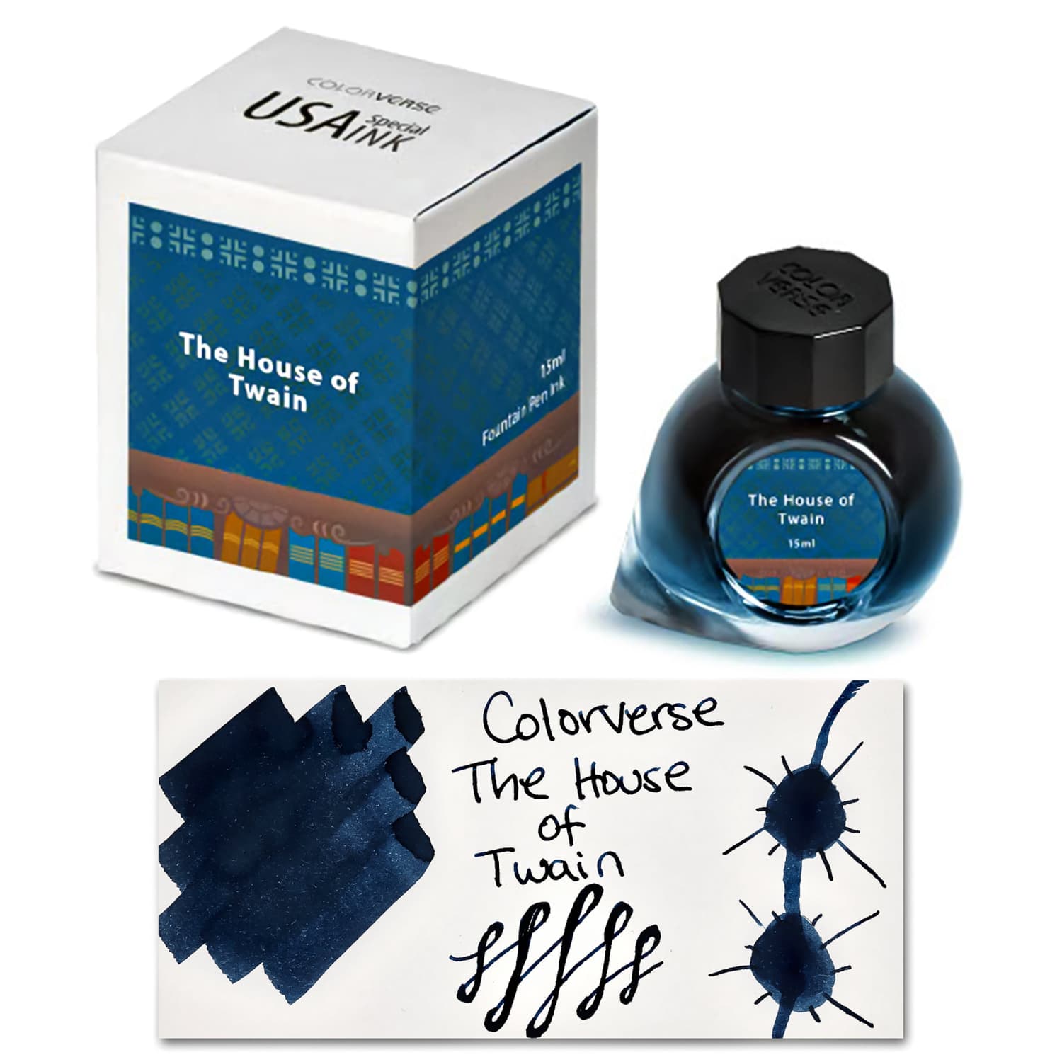 Colorverse USA Special Bottled Ink - 15mL Fountain Pen Ink Inspired by Mark Twain's Connecticut Home | Perfect for Calligraphy, Journaling & Artistic Writing