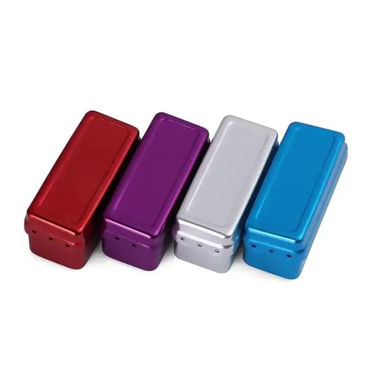 72 Holes Endo Bur Holder Stand - Aluminum Sterilization Storage Case for Dental Files - Organizer Box for Dental Tools (Blue) - Perfect for Dental Clinics, Labs & Sterilization Stations