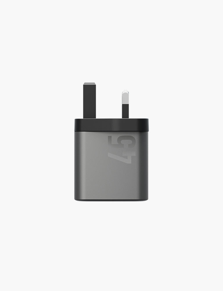 AmpCharge GaN45 Fast Charger with UK Plug - Compact & Efficient 45W USB-C Charger for iPhone, Samsung, MacBook - Perfect for Travel, Home & Office Use