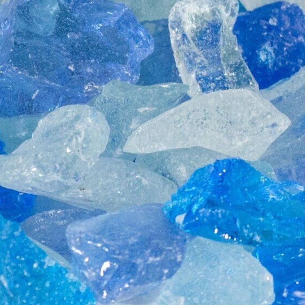 Fire Glass for Gas Fire Pits - Premium Reflective Fireplace Rocks for Outdoor & Indoor Use - Enhance Ambiance for Patio, Deck, and Living Room Fireplaces