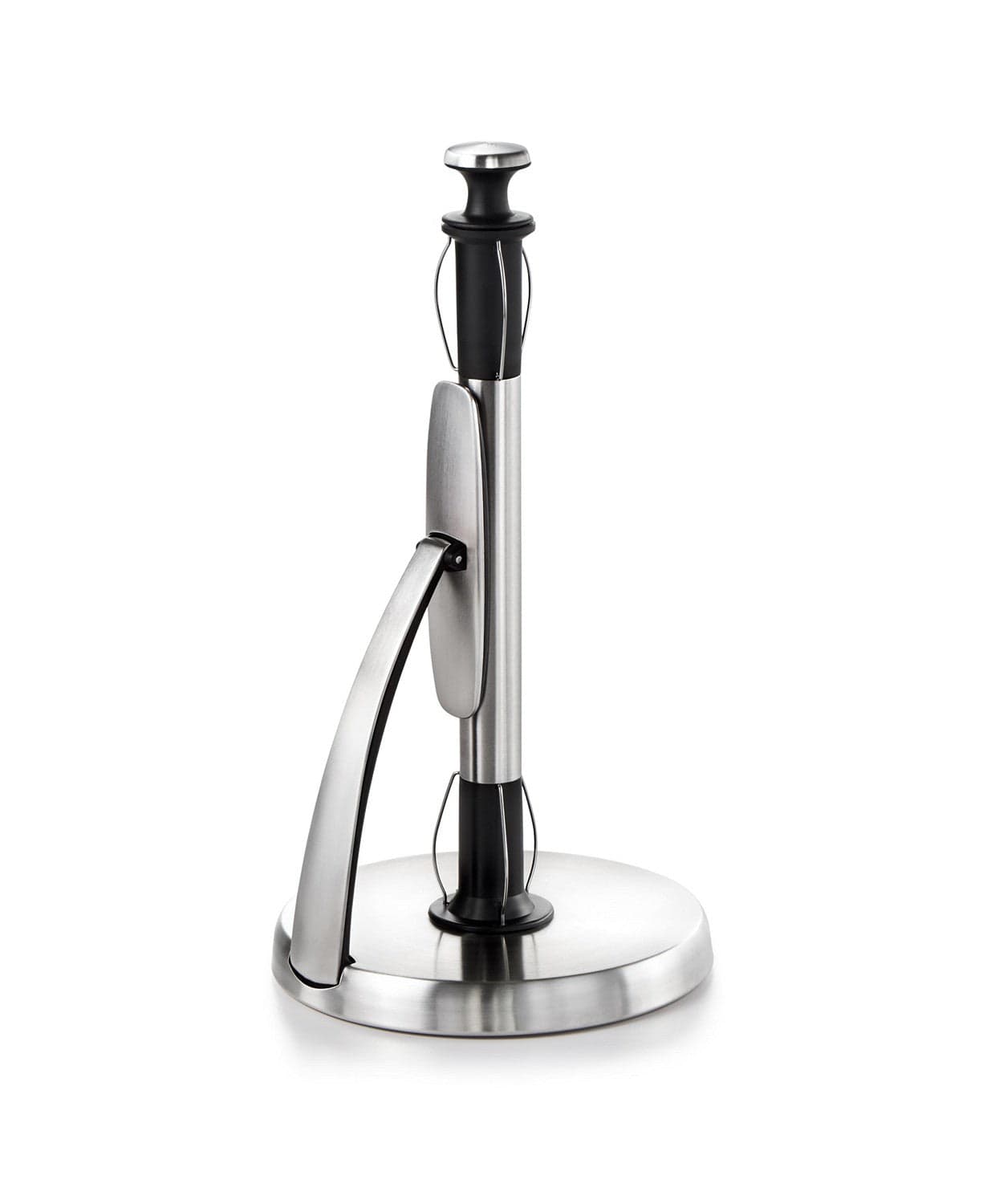 OXO SimplyTear Paper Towel Holder - Wall Mount or Countertop Kitchen Organizer for Easy One-Handed Tearing | Perfect for Kitchen, Bathroom, Office & RV Use