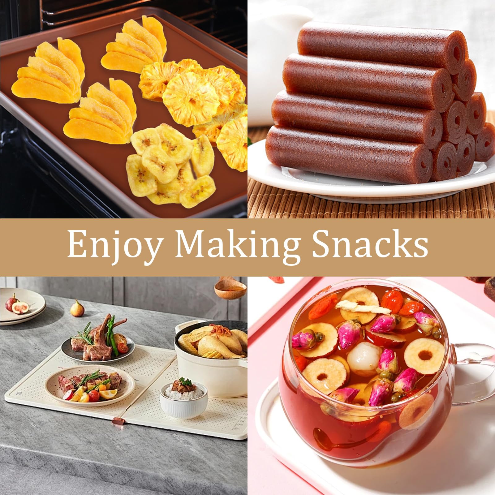 6PCS Non-Stick Silicone Dehydrator Trays 12