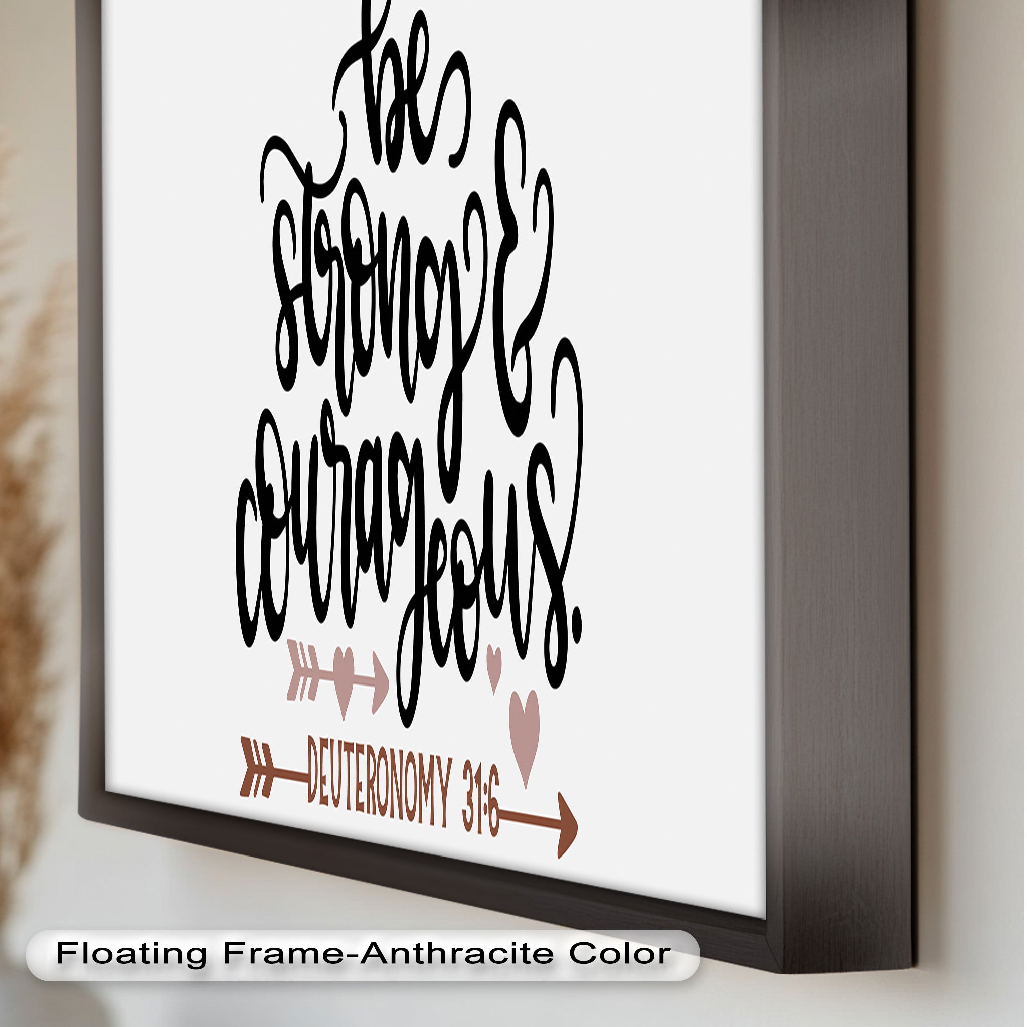 Be Strong & Courageous - Deuteronomy 31:6 Bible Verse Oil Painting - Inspirational Christian Wall Art for Home, Church & Office Decor