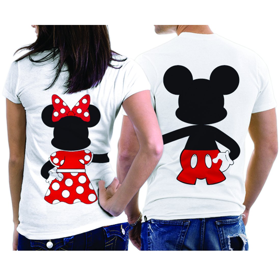Mickey & Minnie Mouse Matching Couple T-Shirts - Two-Sided Disney Love Tees for Date Nights & Theme Parks