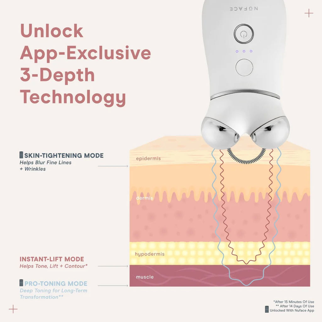 NuFACE TRINITY+ Facial Toning Device with Wrinkle Reducer Attachment - At-Home Microcurrent Skincare for Lifting & Anti-Aging | Perfect for Daily Use & Professional Results