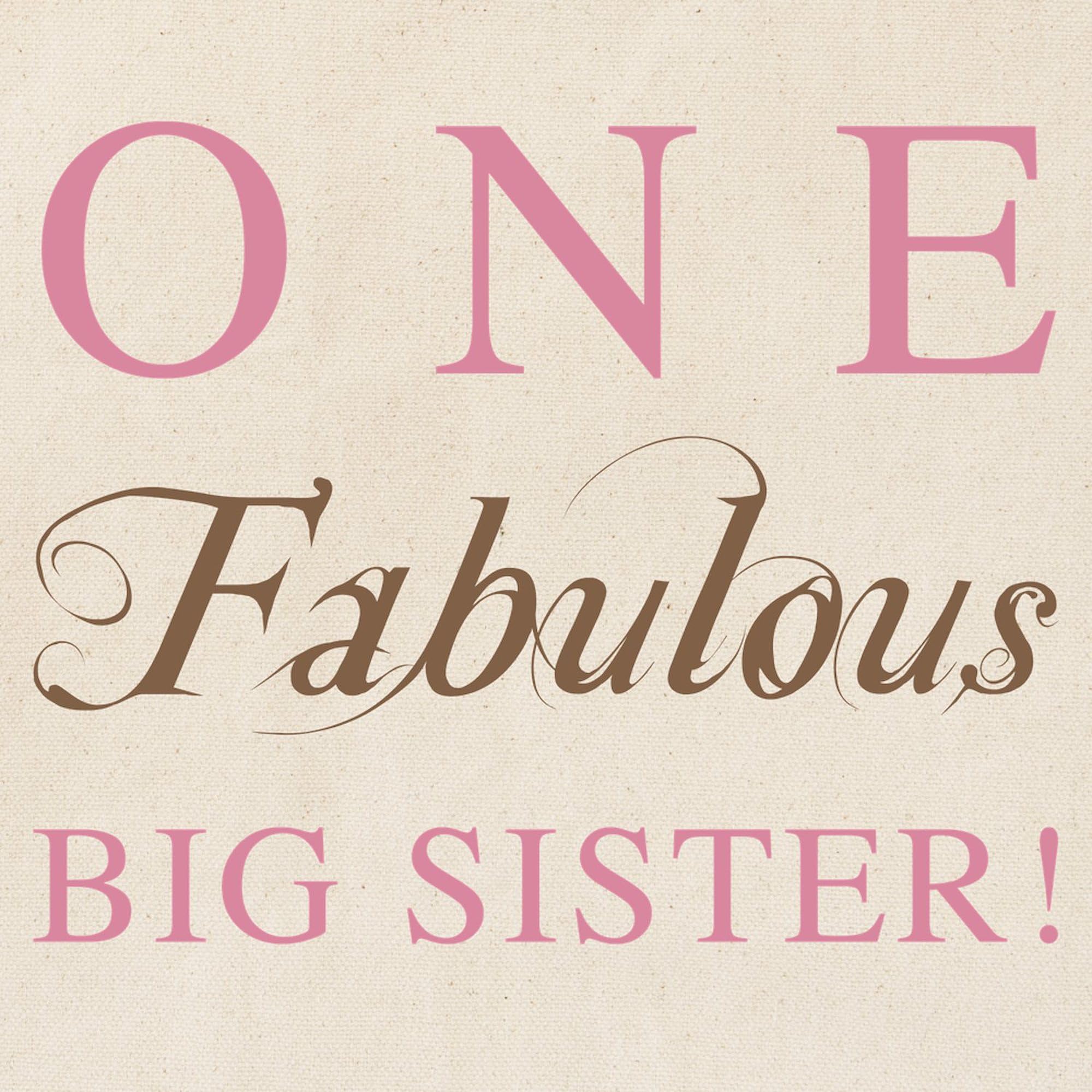 One Fabulous Big Sister Tote Bag - Natural Canvas Reusable Shopping Bag for Women - Perfect for Groceries, Beach Trips & Everyday Use