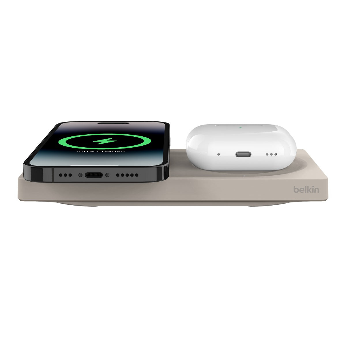 Belkin BoostCharge Pro MagSafe 2-in-1 Wireless Charging Pad 15W Fast Charging for iPhone & AirPods - Perfect for Home, Office & Travel