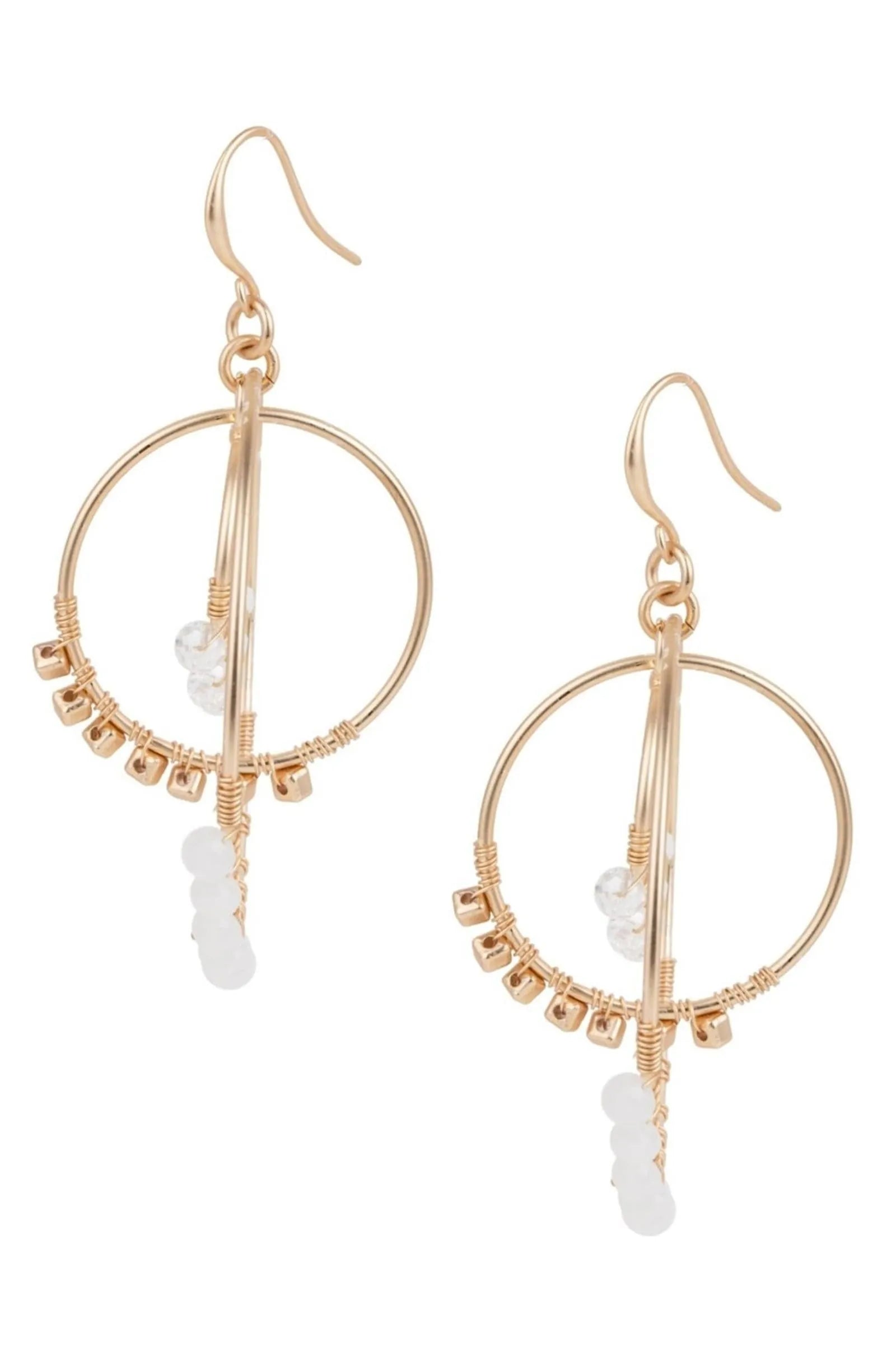 Beaded Multi Hoop Earrings for Women - Boho Chic Dangle Earrings with Beads - Perfect for Parties, Weddings & Everyday Wear