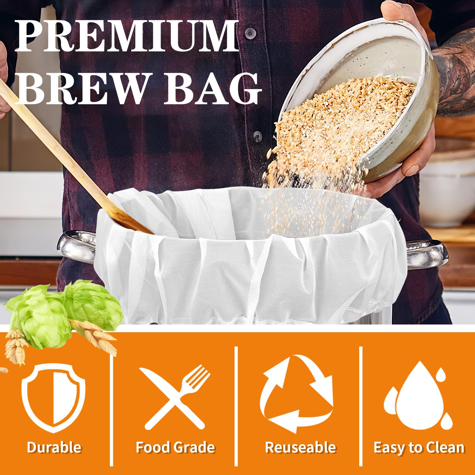 Extra Large Reusable Straining Bags 2 Pack - 26