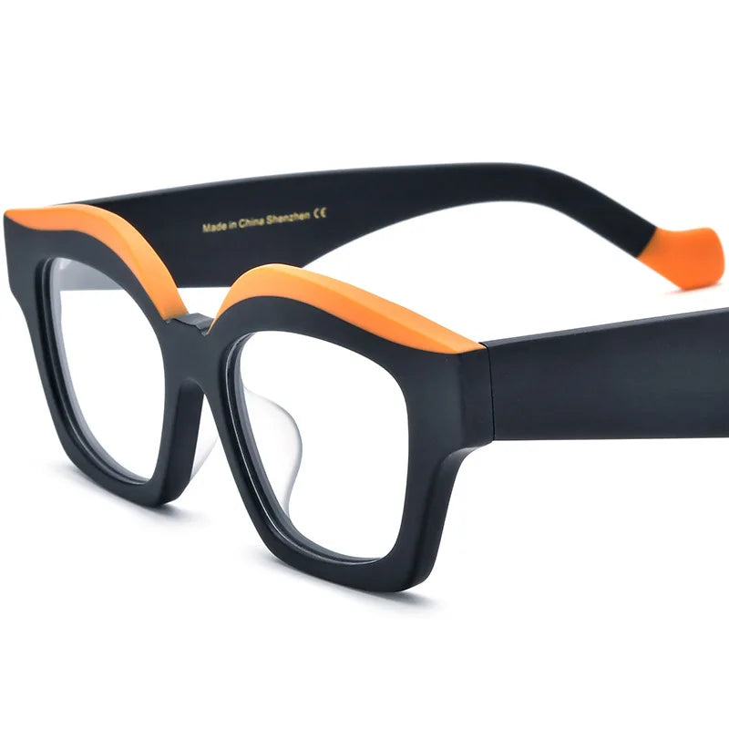 CCspace Unisex Full Rim Square Acetate Eyeglasses 57163 - Stylish & Durable Eyewear for Men & Women | Perfect for Work, Reading & Fashion Accessories
