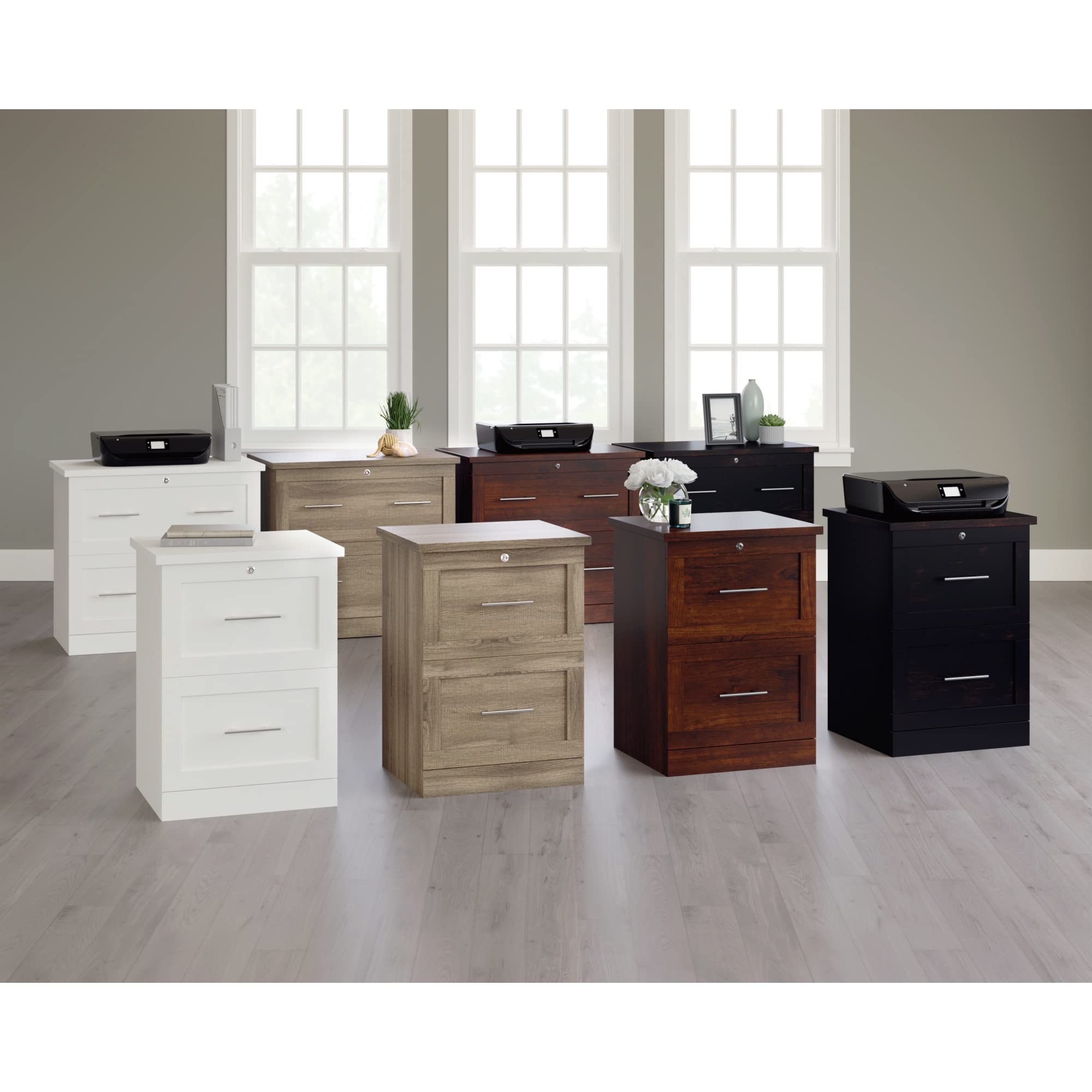 Realspace® 17-Inch Vertical 2-Drawer File Cabinet in Mulled Cherry Finish - Office Storage Solution for Documents & Folders - Perfect for Home Office, Workplace & Business Organization