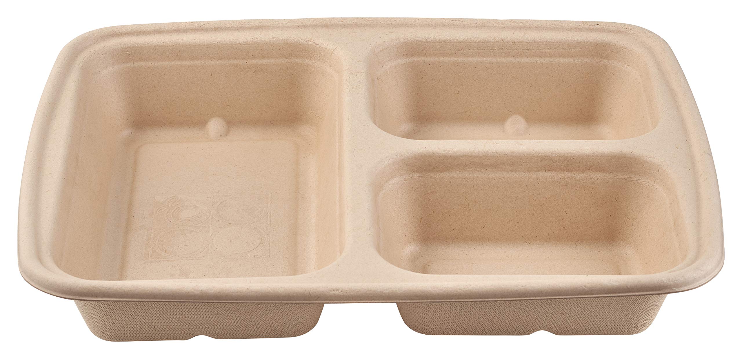 [100 Pack] 36 oz 3-Compartment Eco-Friendly Compostable Food Containers with Lids - Biodegradable Sugarcane Fiber Lunch Trays | Heavy Duty, Microwave Safe, Bento Box & Meal Prep | Perfect for Office Lunches, Picnics, and Takeout Meals