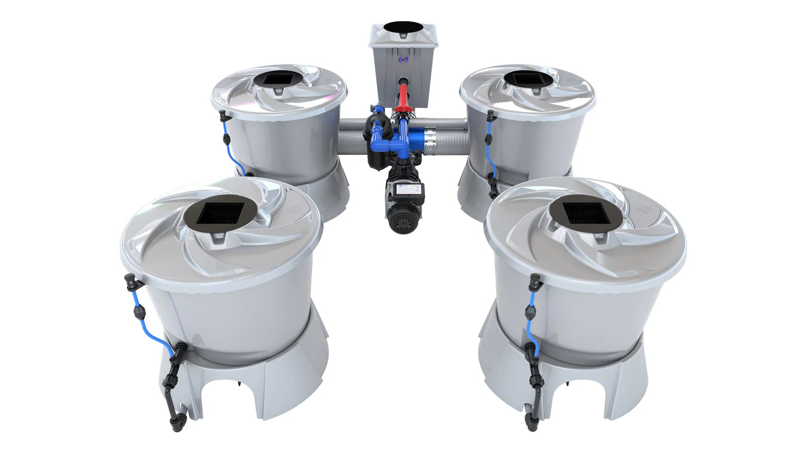 Alien Hydroponics V System Deep Water Culture (DWC) Hydroponic Growing Kit - 4 Pot 2 Row Design for Indoor Herb Garden & Home Hydroponic System | Perfect for Lettuce, Basil, and Small Plants Cultivation