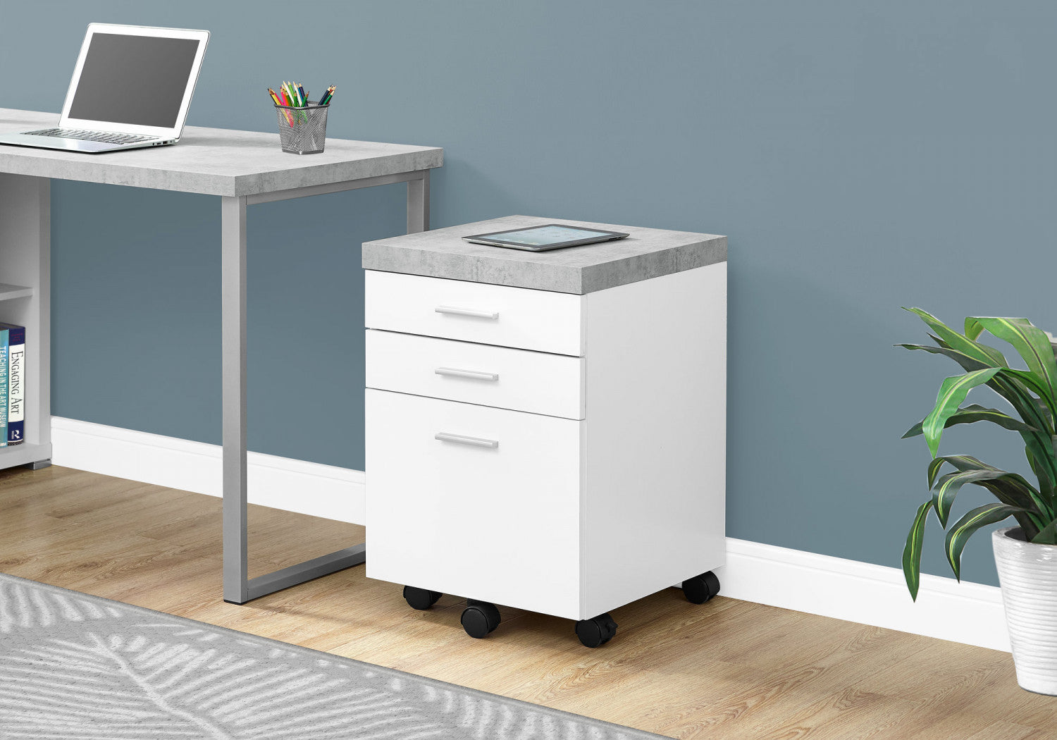 Solvi White 2-Drawer Filing Cabinet - Letter Size, Home Office Organization, Document Storage for Files & Folders - Perfect for Home, Office, or School Use