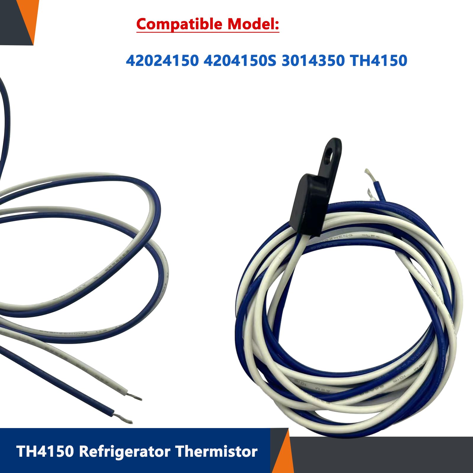 4204150 Refrigerator Thermistor Temperature Sensor Replacement - Compatible with Freezer & Refrigerator Models TH4150, 4204150S, 3014350 | Accurate Temperature Monitoring for Food Safety & Appliance Efficiency