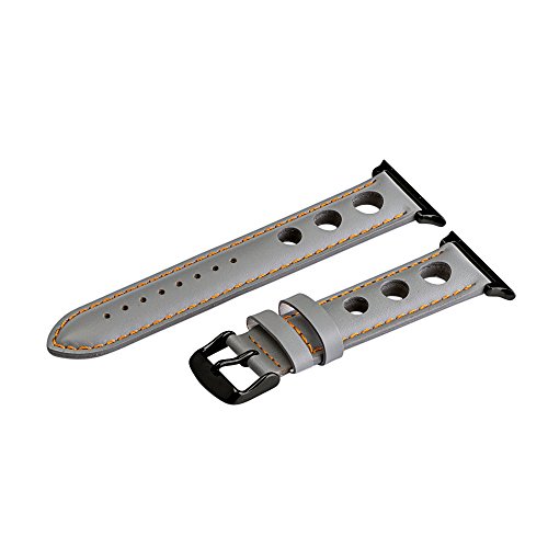 Grey & Orange Smooth 3 Hole Bands / Black Hardware