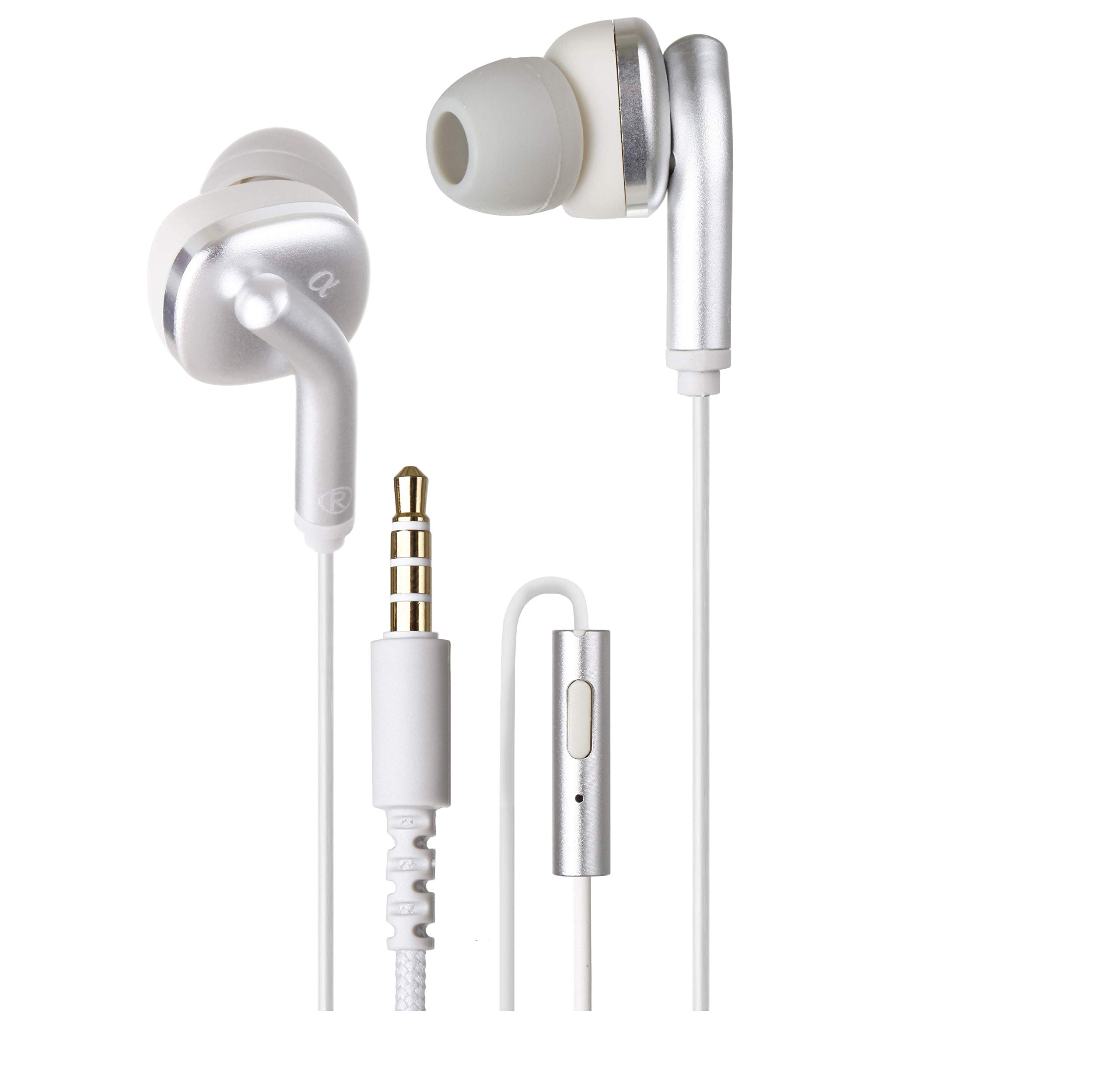 Alphasonik Premium Noise Isolating In-Ear Headphones with Bass Boost, Stereo Microphone & Remote Control - Compatible with iPhone, iPad, Samsung Galaxy & Android Phones - Perfect for Music, Gaming & Hands-Free Calls