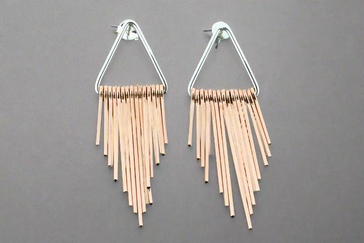 Dita Tassel Earring Studs - Rose Gold & Silver Dangle Earrings for Women, Perfect for Parties, Weddings & Everyday Wear