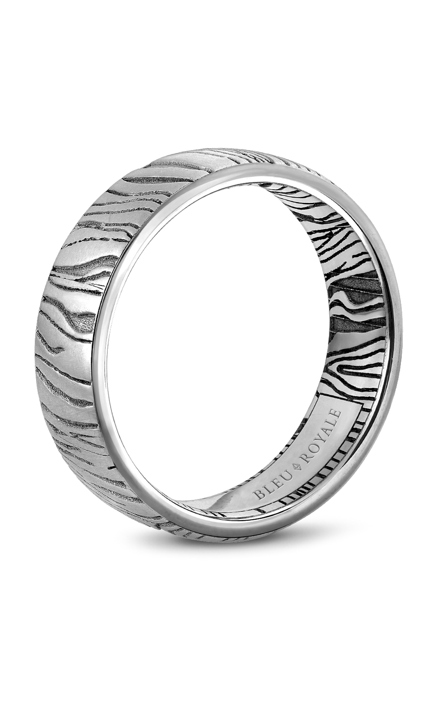 Bleu Royale Men's Wedding Band Ring - 14K White Gold Classic Comfort Fit RYL 056W7 for Engagement, Anniversary & Special Occasions