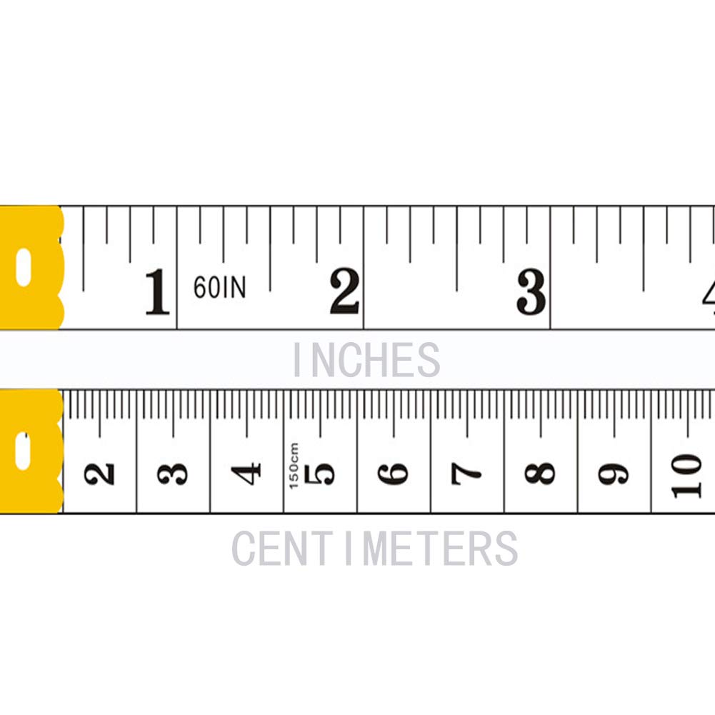 60-Inch Soft Tape Measure with Double Scale - Flexible Body Sewing Ruler for Weight Loss, Medical Measurements & Tailoring (White) | Perfect for Home Fitness Tracking, DIY Sewing Projects & Health Monitoring