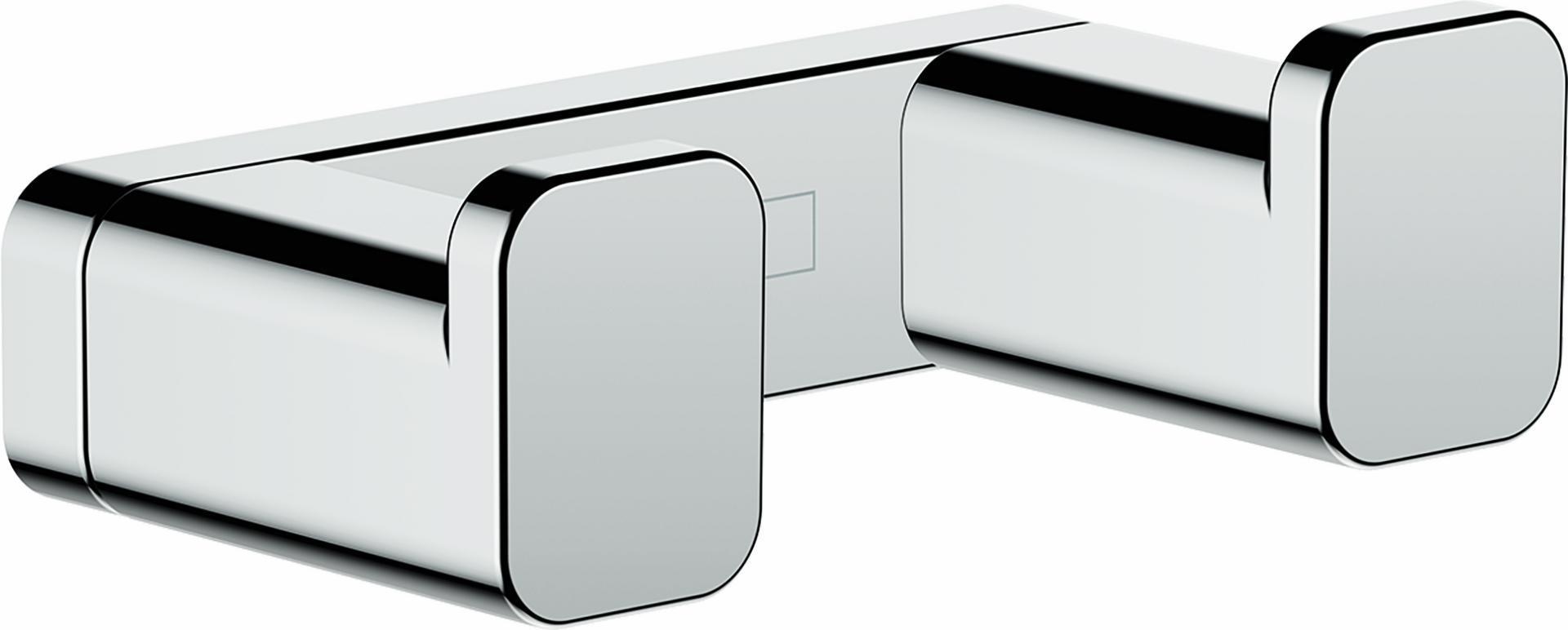 Hansgrohe AddStoris Dual Robe Hook in Chrome Finish 41755000 - Perfect for Bathroom, Spa, and Hotel Decor
