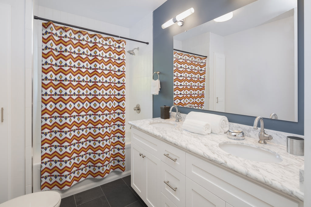 Southwestern Shower Curtain - Boho Chic Bathroom Decor with Tassels | Waterproof Polyester Fabric for Bath, Shower, and Tub - Perfect for Southwestern, Bohemian, or Desert Theme Bathrooms
